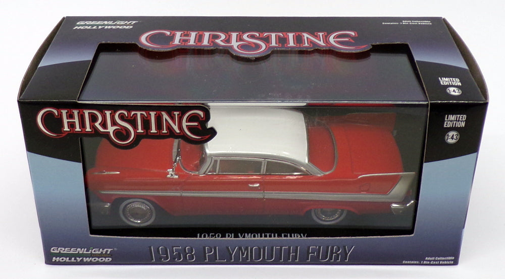 Greenlight 1/43 Scale 86529 - 1958 Plymouth Fury - Christine Red/White