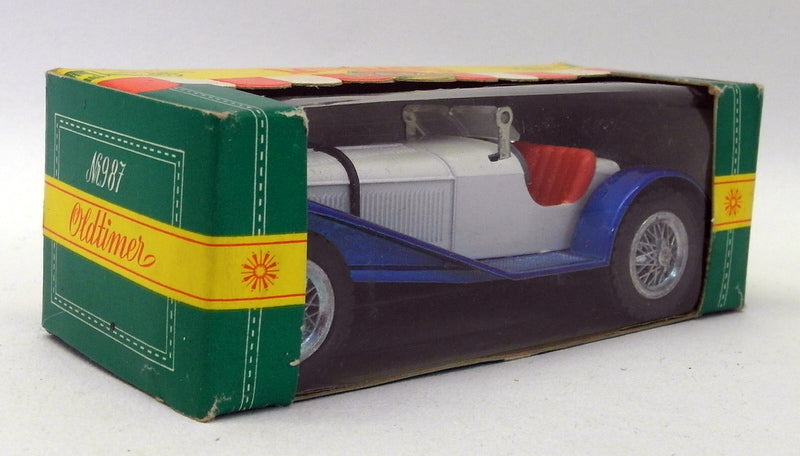 Gama 1/45 Scale Vintage Model Car - 987 Mercedes Benz SSK 1928 White / Dark Blue