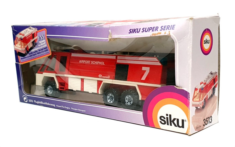 Siku 1/55 Scale Diecast 3513 - Rosenbauer Airport Fire Engine - Red/White