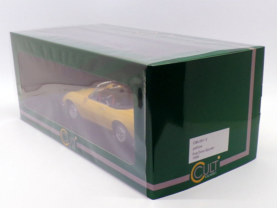 Cult Models 1/18 Scale CML087-2 - 1966 Fiat Dino Spyder - Yellow