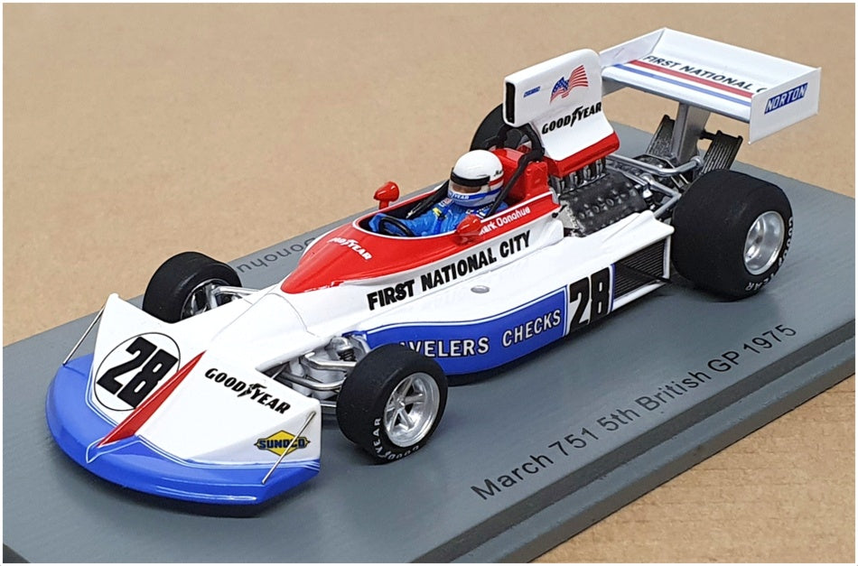 Spark 1/43 Scale S5375 - F1 March 751 5th British GP 1975 #28 M. Donohue