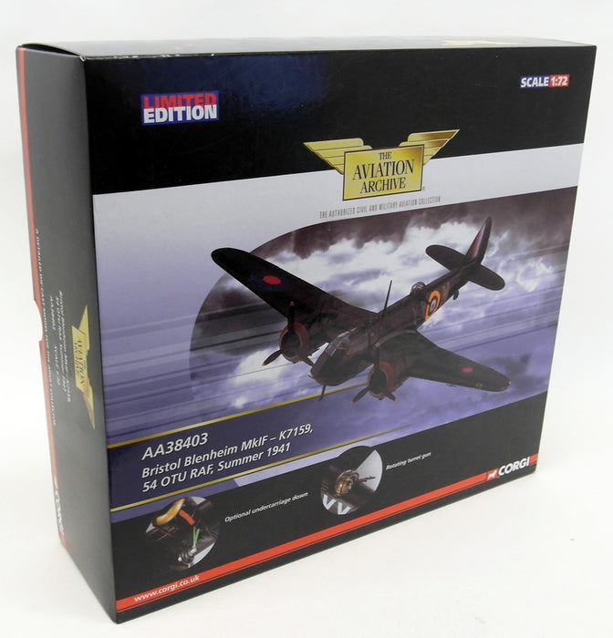 Corgi 1/72 Scale Diecast - AA38403 Bristol Blenheim MkIF K7159 RAF Summer 1941