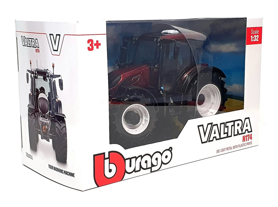Burago 1/32 Scale 18-44071 - Valtra N174 Farm Tractor - Burgundy
