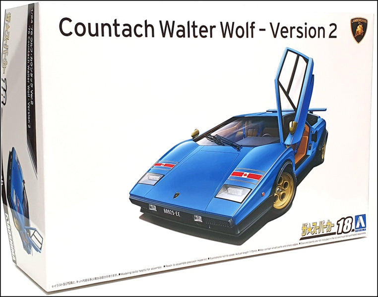 Scalextric Lamborghini Countach Walter Wolf | Coche De Carreras 1/32 Azul Y Dorado | Slot Clásico