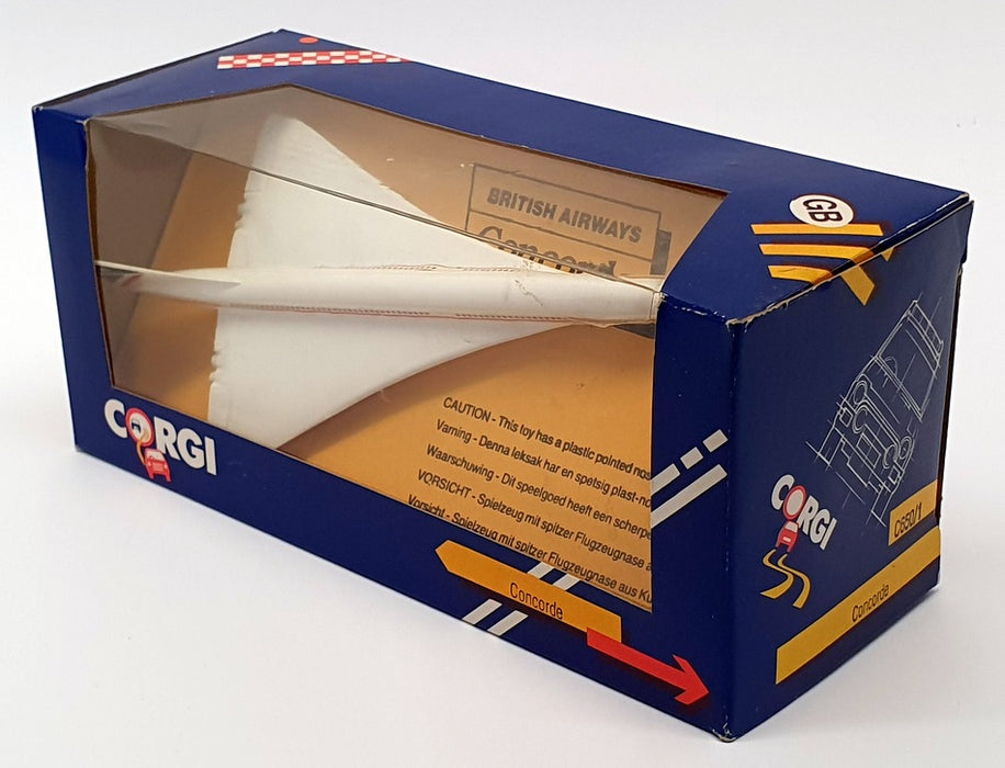 Corgi Appx 16cm Long Diecast C650/1 - Concorde British Airways - White