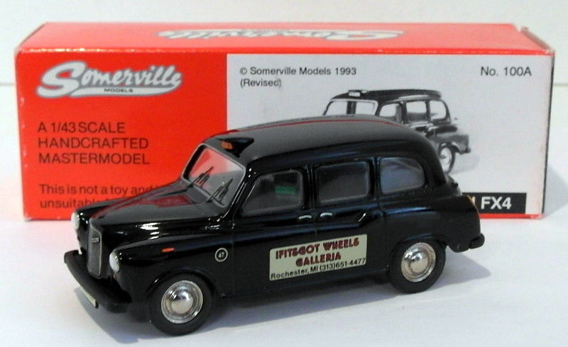 Somerville Models 1/43 Scale 100A - Austin FX4 Taxi - Black If It's Got Wheels