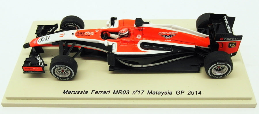 Spark 1/43 Scale S3082 - F1 Marussia Ferrari MR03 #17 Malaysia GP 2014