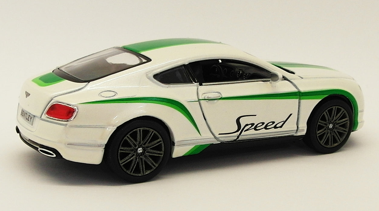 2012 Bentley Cont GT Speed - White - Kinsmart Pull Back & Go Metal Model Car