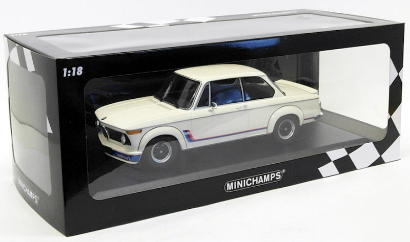 Minichamps 1/18 Scale Model Car 155 026200 - 1973 BMW 2002 Turbo - White