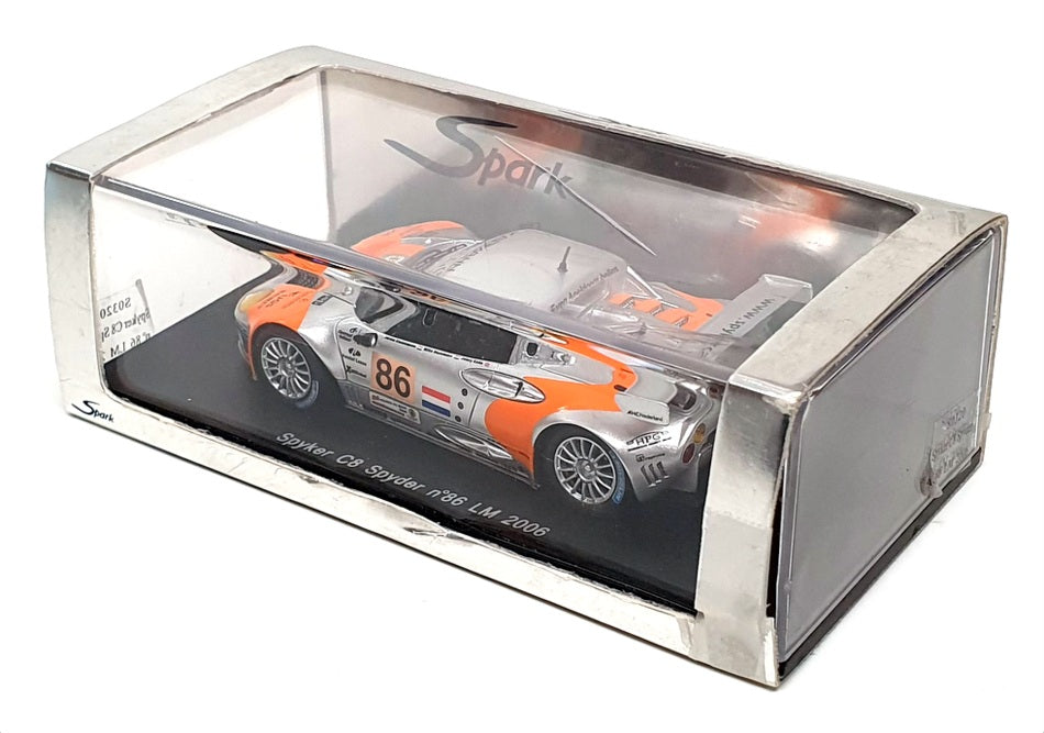 Spark 1/43 Scale S0320 - Spyker C8 Spyder #86 Le Mans 2006 - Silver/Orange