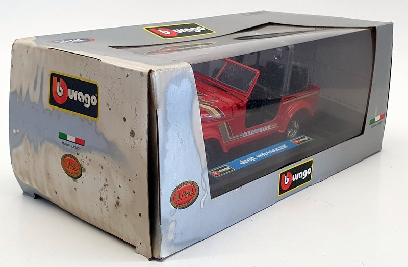 Burago 1/24 Scale Model Car 5007 - Jeep Wrangler "Golden Hawk" - Red