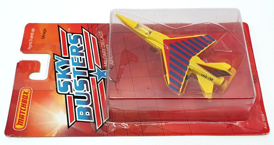 Matchbox Skybusters Appx 9cm Long SB3 - Mirage Fighter Jet - Yellow/Blue/Red