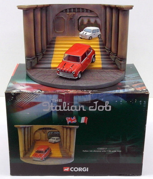 Corgi 1/36 Scale Diorama CC82217 - The Italian Job With Red Mini