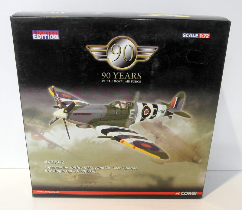 Corgi 1/72 scale diecast - AA31932 Supermarine Spitfire MKIX J Charles 1000 Kill