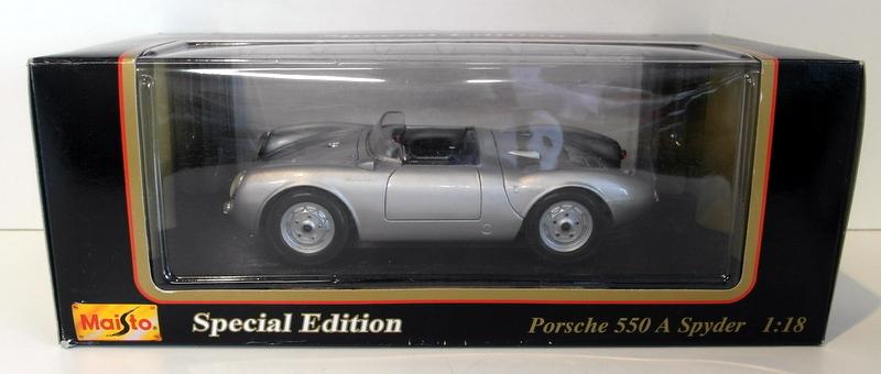Maisto 1/18 Scale Diecast - 31843 Porsche 550 A Spyder 1955 Silver