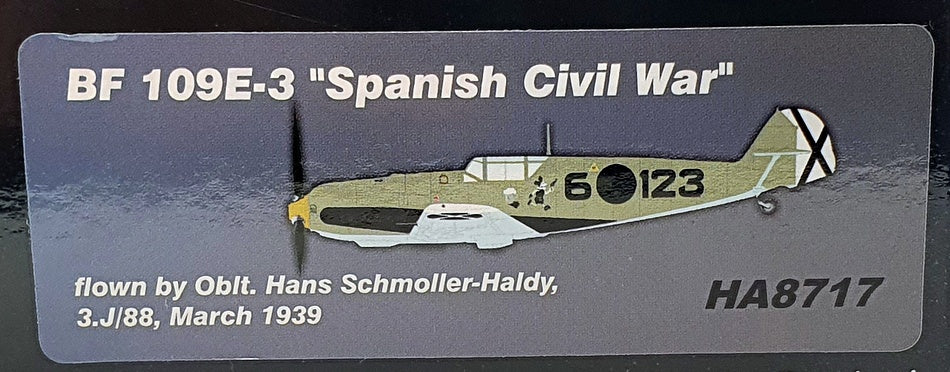 Hobby Master 1/48 Scale HA8717 - Messerschmitt BF 109E-3 Spanish Civil War 1939