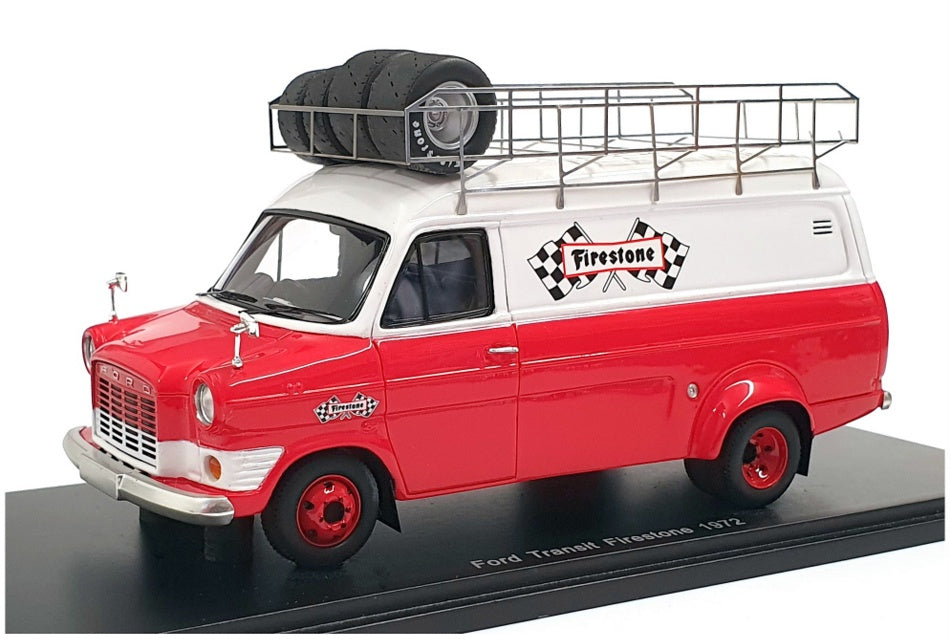 Spark Model 1/43 Scale S0275 - 1972 Ford Transit Van Firestone - Red / White