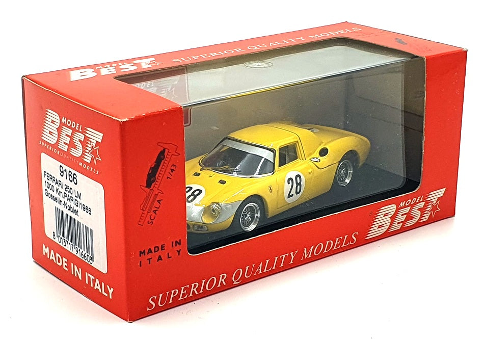 Best 1/43 Scale 9166 - Ferrari 250 LM 1000km Parigi '66 - #28 Gosselin/Noblet