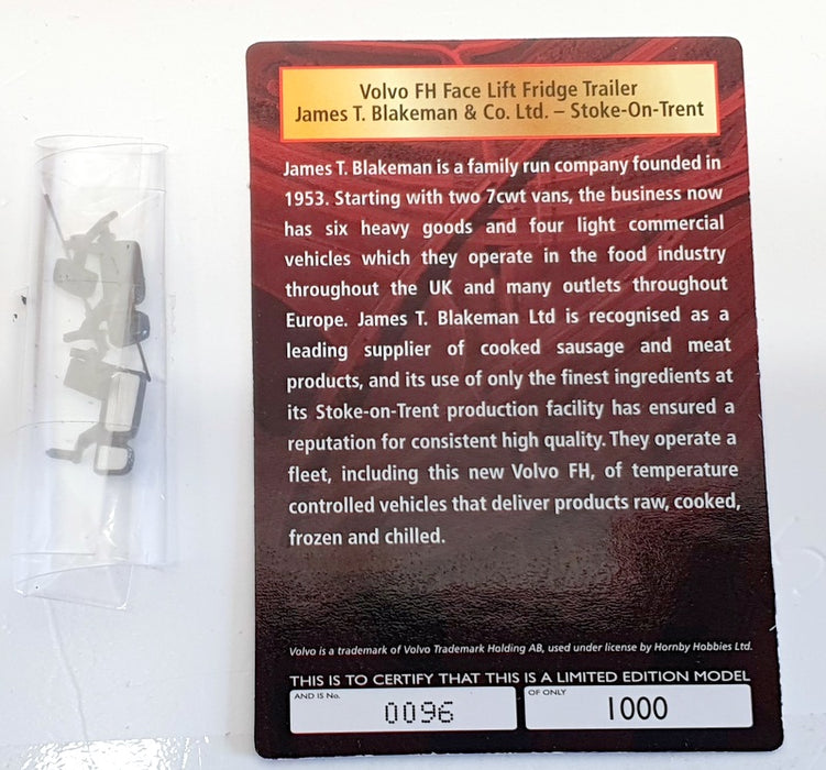 Corgi 1/50 Scale CC14027 - Volvo FH Face Lift Fridge Trailer J.T.Blaker