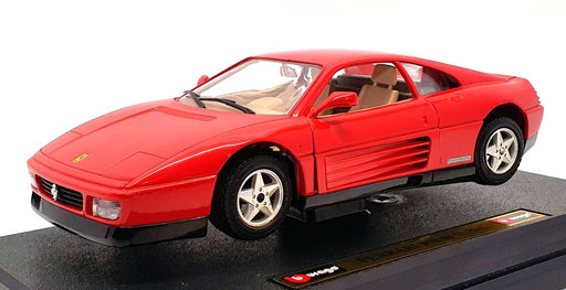 Burago 1/24 Scale Model Car 1539 - 1989 Ferarri 348 tb - Red