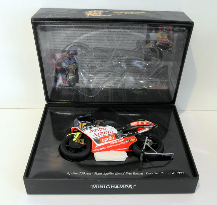 Minichamps 1/12 Scale Diecast 122 990086 Aprilia 250 ccm Valentino Rossi GP 1999
