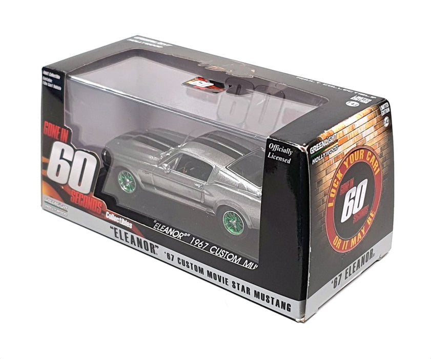 Greenlight 1/43 Scale 86411 - 1967 Custom Mustang "Eleanor" Silver Green Wheels