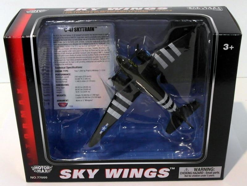 Motormax Skywings 1/100 Scale 77036 - C-47 Skytrain With Display Stand