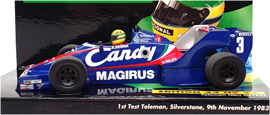 Minichamps 1/43 Scale 540 834335 - F1 Toleman Hart TG183B Senna Silverstone 1983