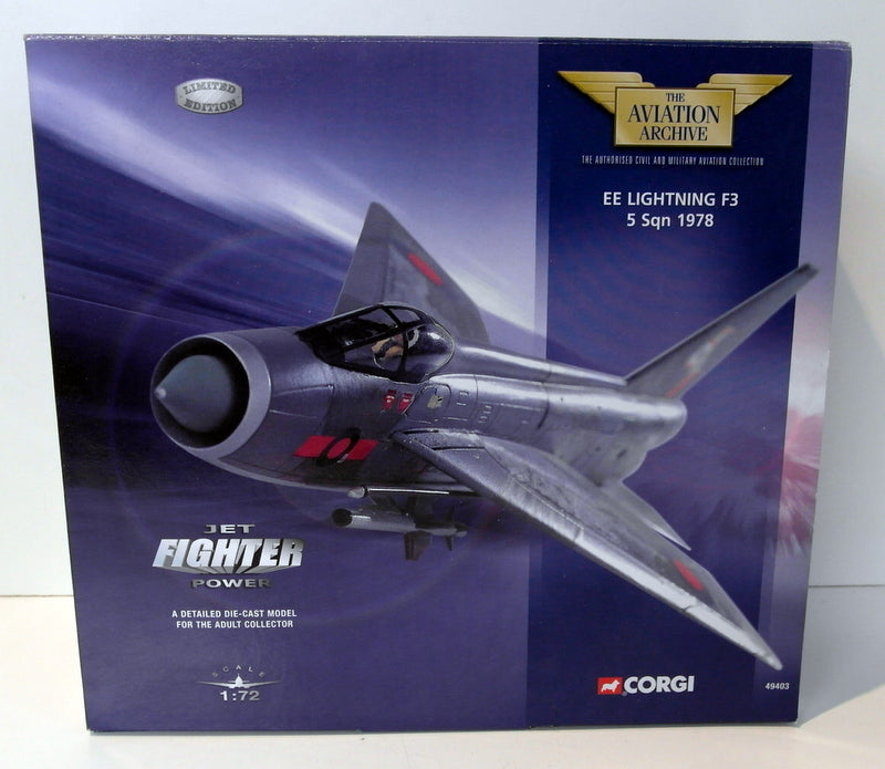 Corgi 1/72 Scale Diecast 49403 - EE Lightning F3 Aircraft - 5 Sqn 1978
