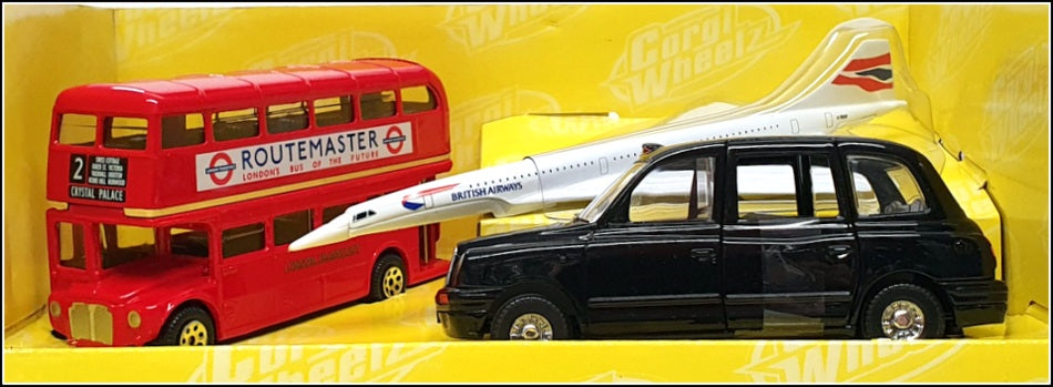 Corgi 3 Piece Set TY93287 - RM Bus Black Taxi & Concorde Aircraft