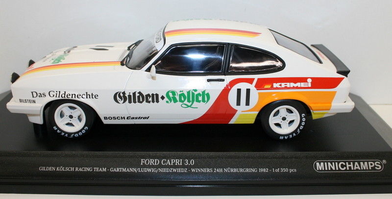 Minichamps 1/18 Diecast 155 828611 Ford Capri 3.0 Gilden Kolsch Nurburbring 1982