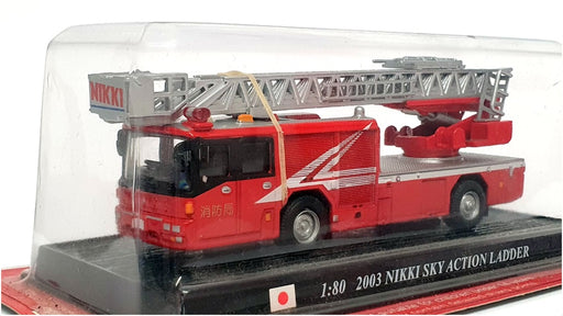 Del Prado 1/80 Scale 231222S - 2003 Nikki Sky Action Ladder Fire Engine - Red