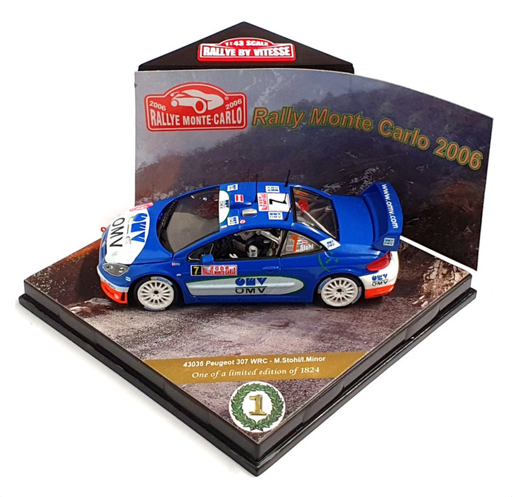 Vitesse 1/43 Scale 43036 - CMV Peugeot 307 WRC Monte Carlo 2006 - Blue