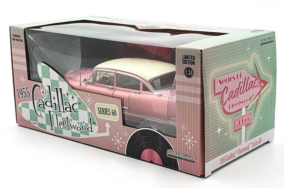 Greenlight 1/24 Scale Diecast 84098 - 1955 Cadillac Fleetwood - Pink