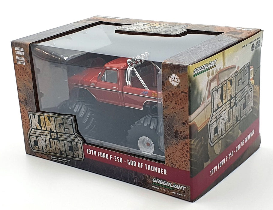 Greenlight 1/43 Scale 88042 - 1979 Ford F-250 Truck God Of Thunder - Red