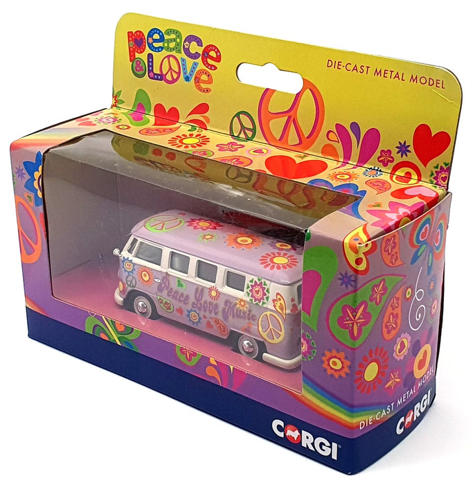 Corgi Appx 9cm Long Diecast CC02730 - VW Campervan - Peace Love Music