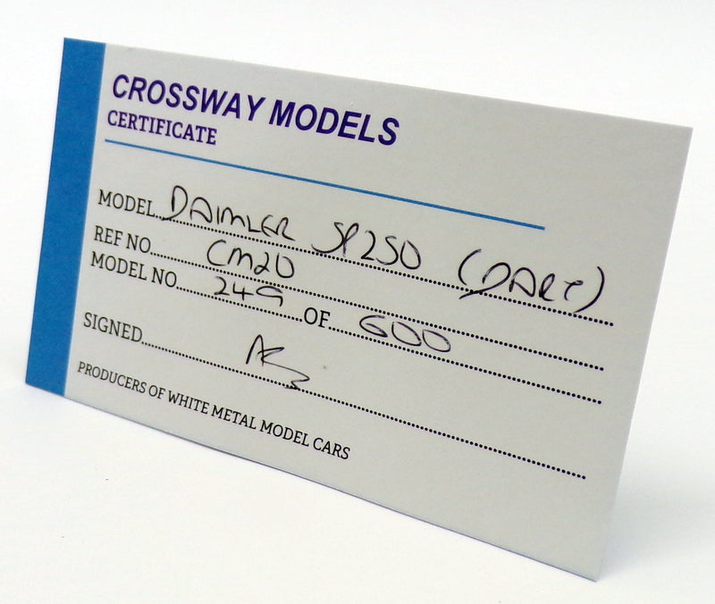 Crossway Models 1/43 Scale Model Car CM20 - Daimler SP250 Dart - Black