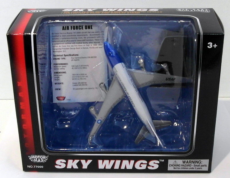 Motormax Skywings 1/100 Scale 77034 - Air Force One With Display Stand