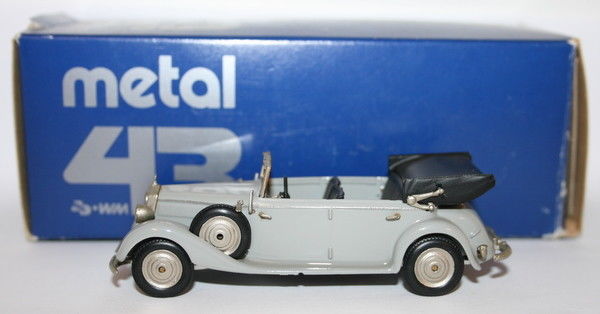 Metal 43 1/43 Scale White Metal Model - 1064 - Mercedes 170 Open - Grey