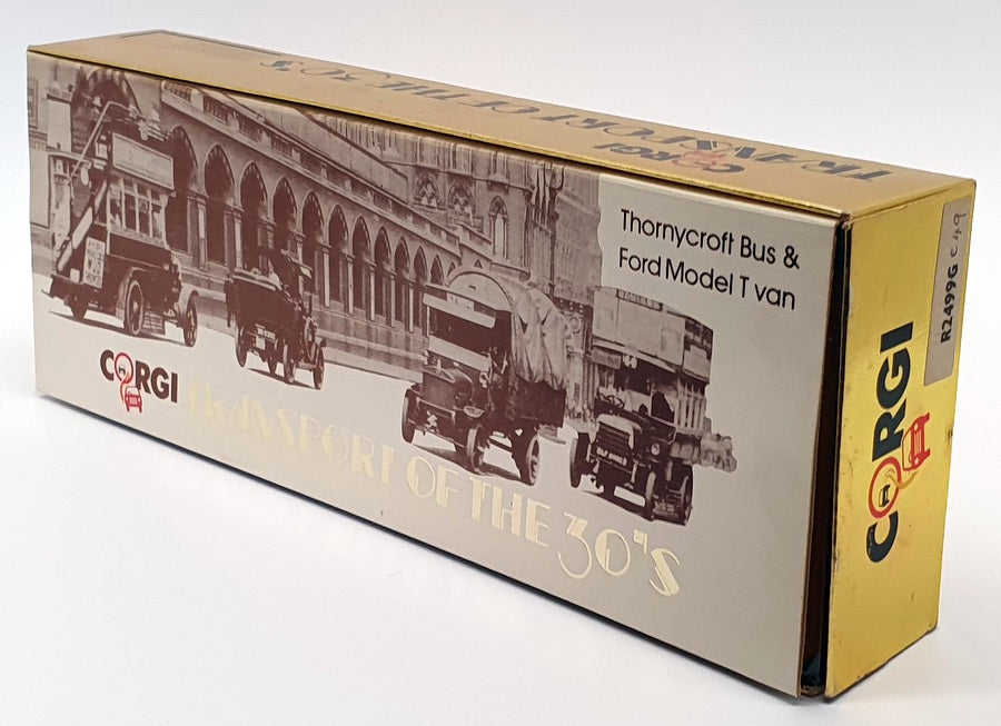 Corgi Diecast R2499G - Thornycroft Bus & Ford Model T Van