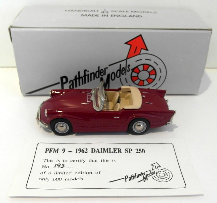 Pathfinder Models 1/43 Scale PFM9 - 1962 Daimler SP 250 Top Down 1 Of 600 Maroon