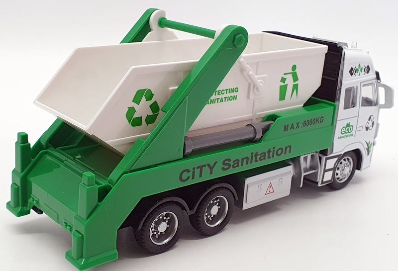 Kandy Toys 20cm Long TY4200 - Recycling Lorry With Skip Pull Back And Go - Green
