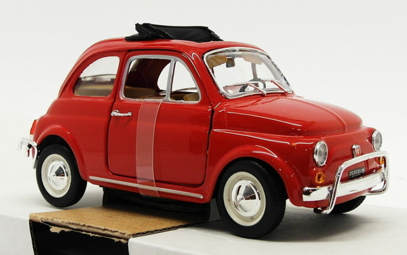 Burago 1/24 Scale Diecast Model Car 18-22099 - 1968 Fiat 500L - Red