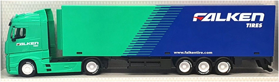 Burago 1/43 Scale 18-31460 - Mercedes Benz Hauler Truck & Trailer - Falken Tires