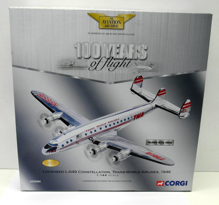 Corgi 1/144 Scale Diecast - AA30404 Lockheed L-049 Constellation Transworld 1946