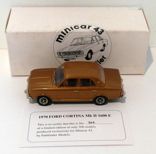 Pathfinder Minicar 43 1/43 Scale MIN3 - 1970 Ford Cortina MkII 1600E Gold
