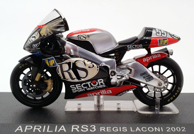 Ixo Models 1/24 Scale IB30 - Aprilia RS3 - #55 R.Laconi - Black/Silver