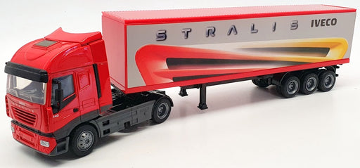 New Ray 1/43 Scale Model Truck 15613 - Iveco Stralis Container  - Red