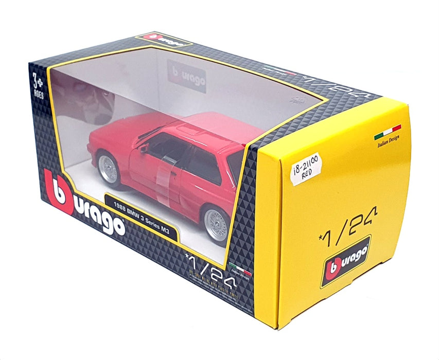 Burago 1/24 Scale Diecast 18-21100 - 1988 BMW 3 Series M3 - Red