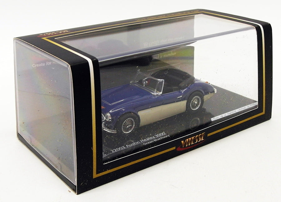 Vitesse 1/43 Scale Model Car 22003 - Austin Healey 3000 - Ocean Blue/Ivory
